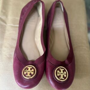 Burgundy Tory Burch Ballet Flats sz7